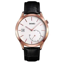 Чоловічий кварцовий годинник Skmei 1581 Prestige чорні з рожевим - мініатюра 2