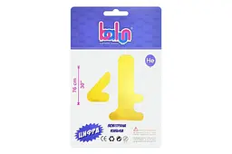 Фольгований шар цифра чотири 2383 "4" золота 30" (висота 76 см)