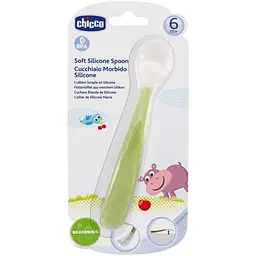 Ложка силіконова Chicco, 6м +, 1 шт., зелений (06828.51) - мініатюра 2