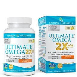 Жирні кислоти Ultimate Omega 2X with Vitamin D3, 60 міні капсул Nordic Naturals fit0019278 - мініатюра 1