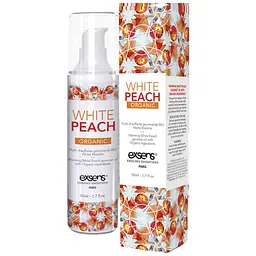 Масажне масло Exsens Organic White Peach розігріваюче, без цукру, без парабенів, їстівне 50 мл