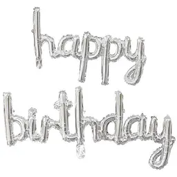 Набір надувних кульок Happy Birthday 14358 2 сріблясті предмети
