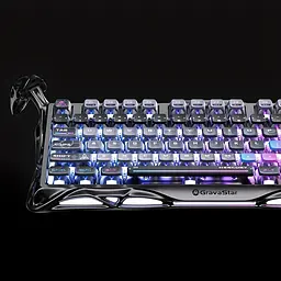 Ігрова бездротова механічна клавіатура Gravastar Mercury K1 Pro TKL Cyberpunk / Три режими підключення / Kailh Speedy Mint / Grey - мініатюра 6