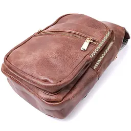 Модна жіноча сумка з однією лямкою через плече з екошкіри Vintage 22760 коричнева - мініатюра 10