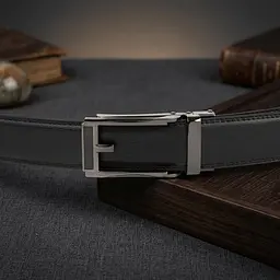 Ремінь чоловічий з тонкою пряжкою у вигляді рамки 20218 Vintage чорний 100 см - мініатюра 4