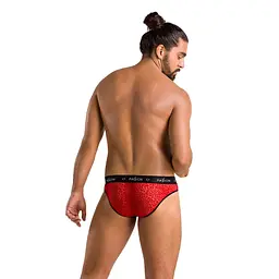 Чоловічі напівпрозорі труси Passion 031 SLIP MIKE XXL/XXXL Red, під леопард - мініатюра 4