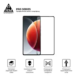 Захисне скло на TECNO Camon 30 (CL6) з олеофобним покриттям, Pro, повне проклеювання, антистатичний і пиловідштовхуючий шар, 9H, самоклеючеся, 2.5D, на весь екран, антистатичний клей, ArmorStandart (ARM77128) - мініатюра 2