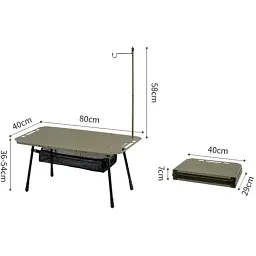 Стіл розкладаний Naturehike CNK2450JJ025 80х40 см Black - мініатюра 2