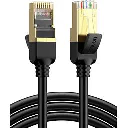 Патч-корд 1м, F/FTP cat 7 RJ-45 black Ugreen (U_11268) - мініатюра 1