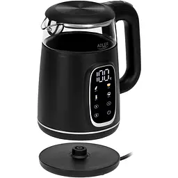 Електрочайник Adler AD 1305 чорний сріблястий 1850-2200Вт/ 1.7л/ скло/ встановлення температури/ - мініатюра 5