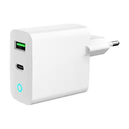 Зарядний пристрій Gembird 1xUSB-A + 1 Type-C (PD20Вт + QC3.0 18Вт) white (TA-UC-PDQC20L-W-01)