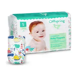 Підгузки Offspring Willy the Whale розмір S 3-6 кг, 48 шт (DP-OI-FAT-S48P-WTW)