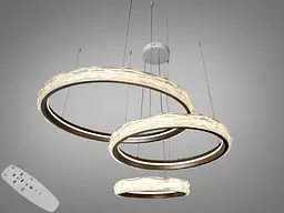 Підвісна люстра LED Diasha MD35285/800+600+400CG шампань 195Вт пульт