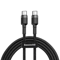 Кабель Baseus Cafule Type-C to Type-C PD2.0 60W 20V 3A 1 м Чорний/Сірий (CATKLF-GG1) - мініатюра 1