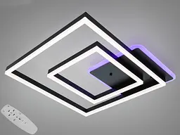 Стельова LED люстра чорна 84W димер пульт