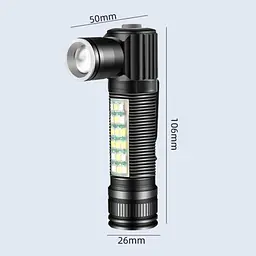 Ліхтар акумуляторний налобний ручний ЗУ USB zoom SY-2209-Р50+18SMD - мініатюра 6