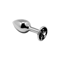 Анальна пробка - S Alive Mini Metal Butt Plug, 7х2.8 см, чорна - мініатюра 3