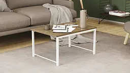 Стіл журнальний приставний Террі Комбо Ferrum-decor 345x662x440 Білий метал ДСП Дуб Сонома Трюфель 16 мм (FRD-105147) - мініатюра 3