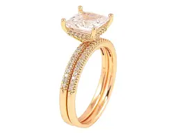 Каблучка XUPING Позолота 18K "Подвійне з інкрустацією цирконієм і фіанітом" (257270) р.17