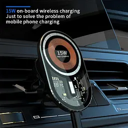 Тримач Transparent Magnetic Wireless Car Charger XYJ T10 15W - мініатюра 2
