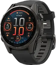 Смарт-часи Garmin Fenix8 43mm AMOLED Sapphire CarbonGray DLC Tit.w.Чорний/Pebble Сірий S.Band 010-02903-21