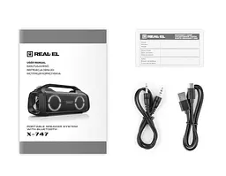 Портативная колонка бумбокс REAL-EL X747 Black - мініатюра 8