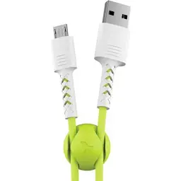 Дата кабель USB 2.0 AM to Micro 5P 1.0m Soft white/lime Pixus (4897058531176) - мініатюра 1