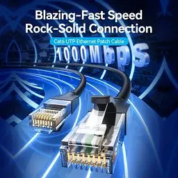 Патч-корд 3м, UTP cat 6 RJ-45 black Vention (IBEBI) - мініатюра 2
