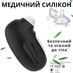 Вакуумний стимулятор клітора і сосків I’MCUM Magic Penguin Чорний (IM-KXY272) - мініатюра 8