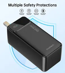 УМБ Choetech 50000mAh, 22,5W PD QC3.0, USB-C In/out, 2xUSB-A Li-pol чорна - мініатюра 4