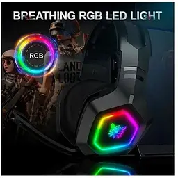 Ігрові навушники з підсвічуванням Onikuma K10 Gaming with LED чорні - мініатюра 8