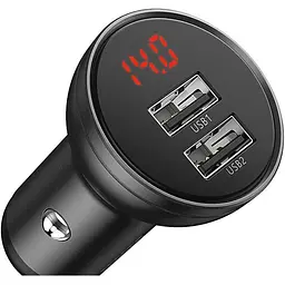 Автомобільний зарядний пристрій Baseus Digital 4.8A/2USB 24W Grey - мініатюра 2