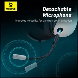 Накладні навушники Baseus GoPlay 1+ Max Gaming Wired Headphones, 7.1 VSS, USB, white - мініатюра 12