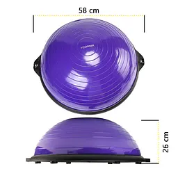 Балансувальна платформа (півсфера) Cornix Bosu Ball 58 см з еспандерами Violet XR-0454 - мініатюра 4