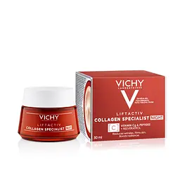 Нічний антивіковий крем-догляд Vichy Liftactiv Collagen Specialist Night Cream з ефектом корекції зморшок надання пружності та відновлення сяйва 50 мл (MB275500) - мініатюра 3