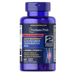 Глюкозамин и хондроитин Triple Glucosamine Chondroitin MSM 60 таблеток Puritan's Pride vit0006132