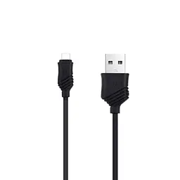 USB Cable Hoco X6 Khaki MicroUSB Black 1m