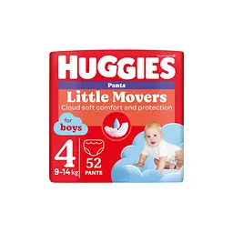 Підгузки Huggies Little Movers/Pants 4 (9-14 кг) для хлопчиків 52 шт (5029053547534)