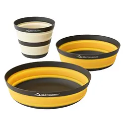 Набір посуду Sea to Summit Frontier UL Collapsible Dinnerware Set (2 миски + 1 чашка) Чорний-Жовтий