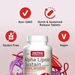 Альфа-Ліпоєва кислота Jarrow Formulas Alpha Lipoic Sustain з біотином 300 мг 60 таблеток - мініатюра 3