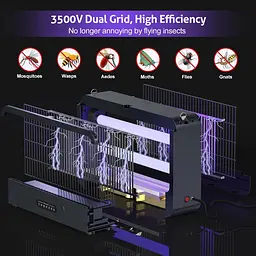 Електрична пастка для комах 3500 В із UV-підсвічуванням - мініатюра 3