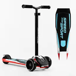Самокат Maxi Best Scooter 64х18х36 см Чорно-червоний 000231631 - мініатюра 2