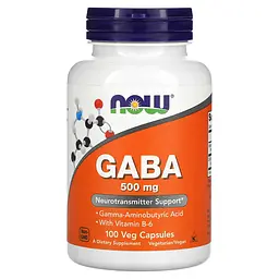 NOW Гамма-аміномасляна кислота (GABA) 500мг - 100 капсул