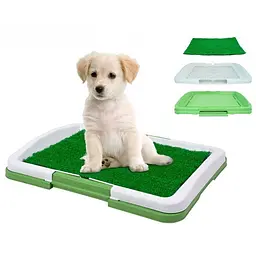 Туалет піддон для собак Puppy Potty Pad 47×34 см, відкритий, з решіткою та штучною травою - мініатюра 2
