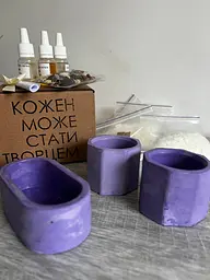 Подарунковий набір для створеня 3х свічок фіолетовий