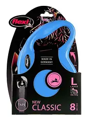 Повідець-рулетка Flexi New Classic L для собак лента 8 м до 50 кг синій - мініатюра 2