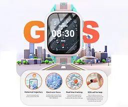 Розумний дитячий годинник Lemfo KT41 з GPS трекером і 4G SIM-карткою Смарт-годинник для дитини камерою, прослушкою, 16 Гю памʼятю та YouTube, TikTok і Viber До 5 днів роботи Синій - мініатюра 3