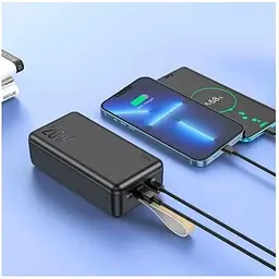 Зовнішній акумулятор Hoco Tacker Power Bank J87B 30000mAh чорний - мініатюра 5