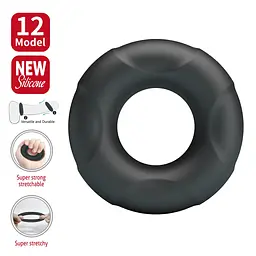 Кільце ерекційне Crazy Bull Super Soft Silicone Arvell 6 см (чорний) - мініатюра 9