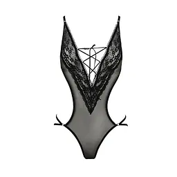 Боді монокіні з декольте Passion ERZA Body black L/XL - мініатюра 3